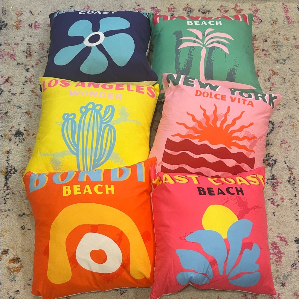 Coastal Vibes Decorative Pillow Set - Multicolor